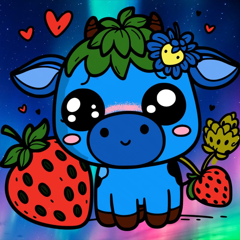 cute strawberry cow