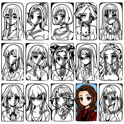 girls that look diffrent anime