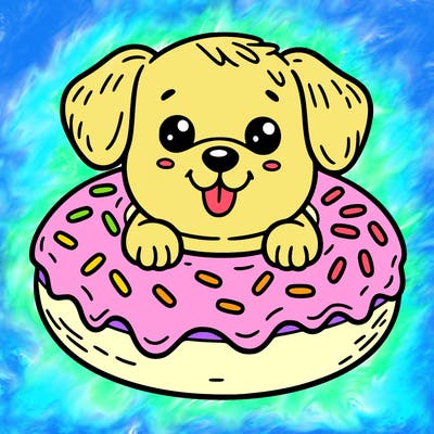 dog in a donut