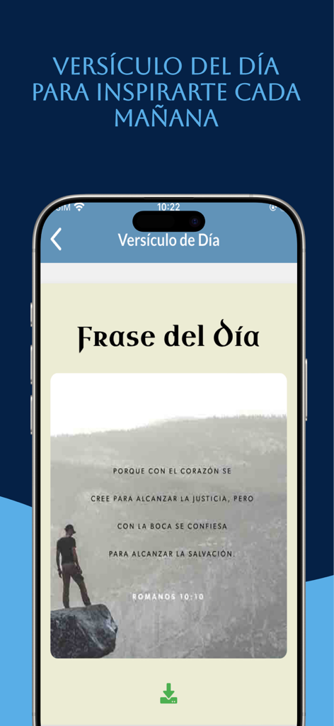 Estudio Biblia Reina Valera - Sección de versículo del día en la aplicación de estudio bíblico Reina Valera.