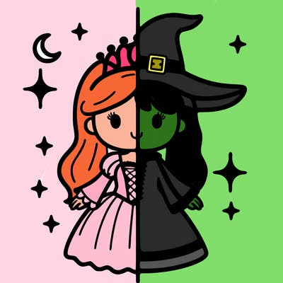 split princess and witch