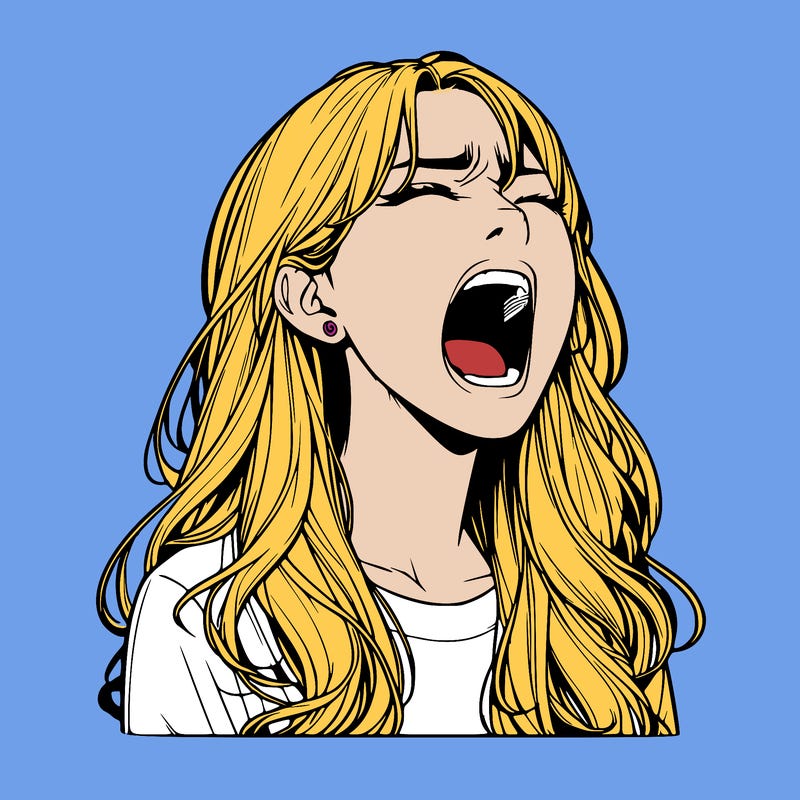 screaming realistic, girl