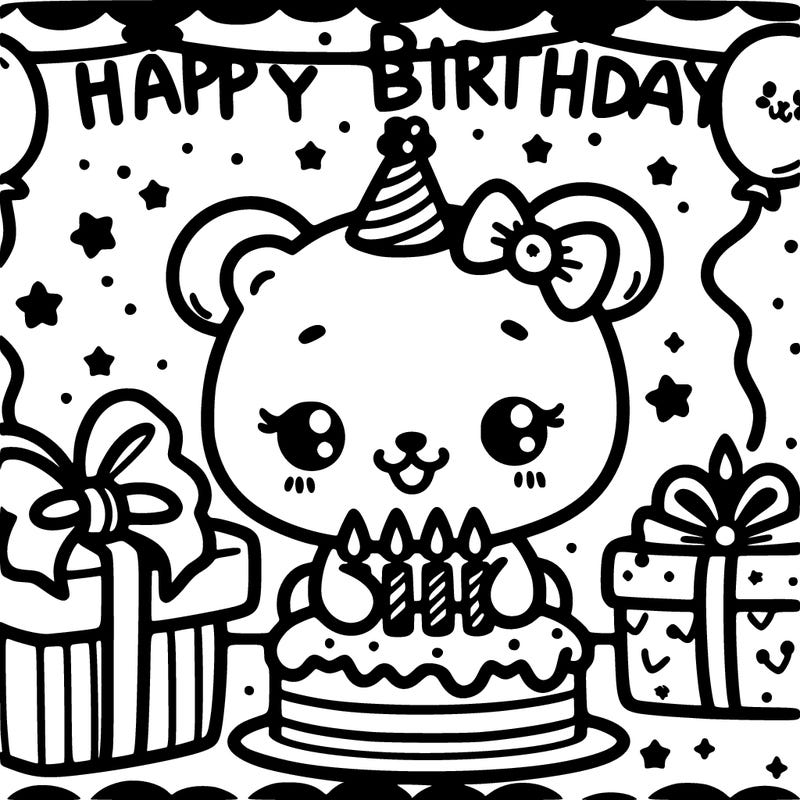 cute happy birthday drawing