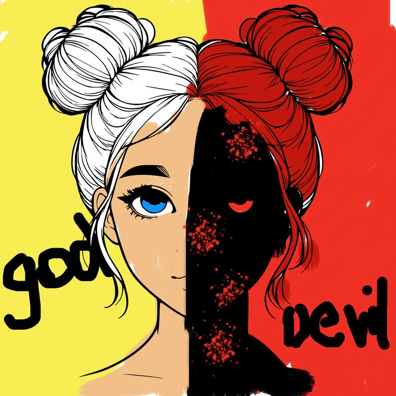 realistic girl with two buns on top of her head