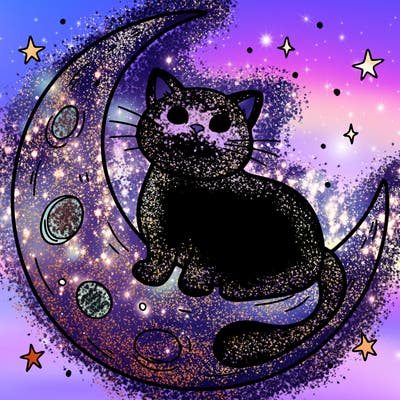 cat on moon