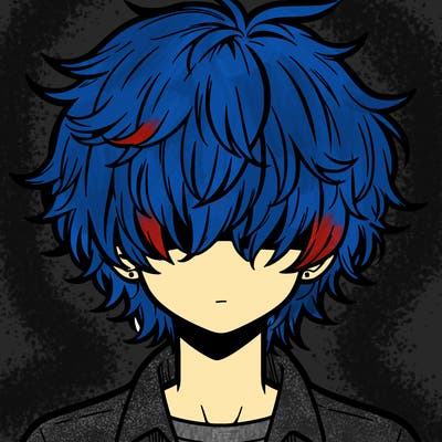 manga boy fluffy hair covering his eyes