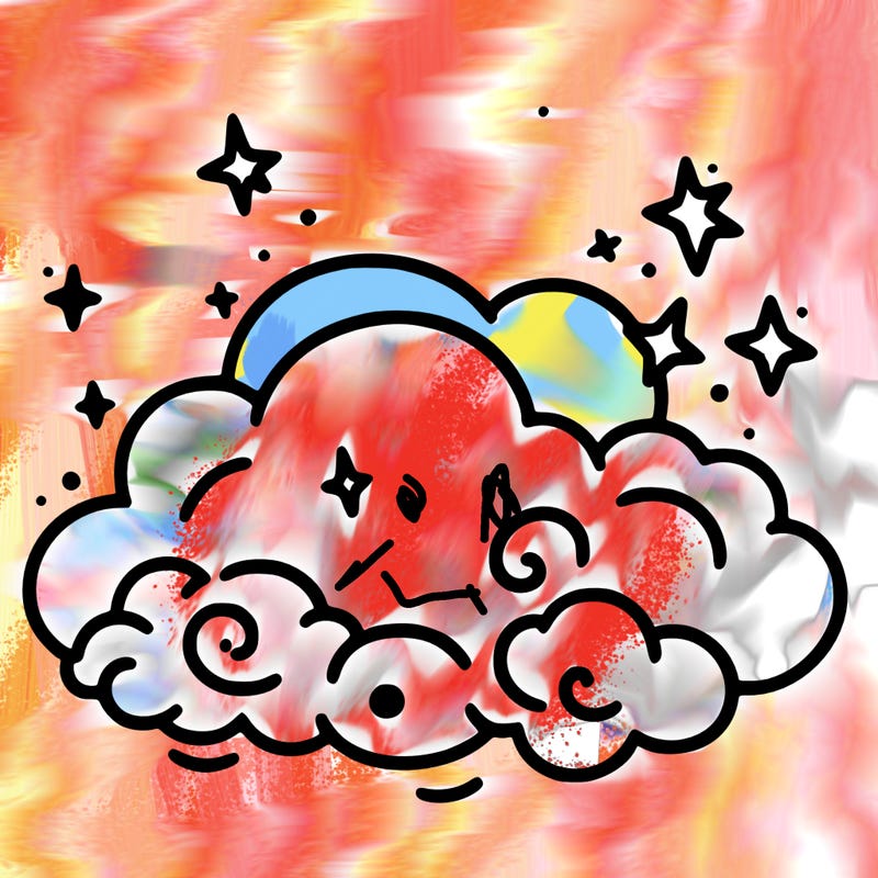 pink starry cloud sky