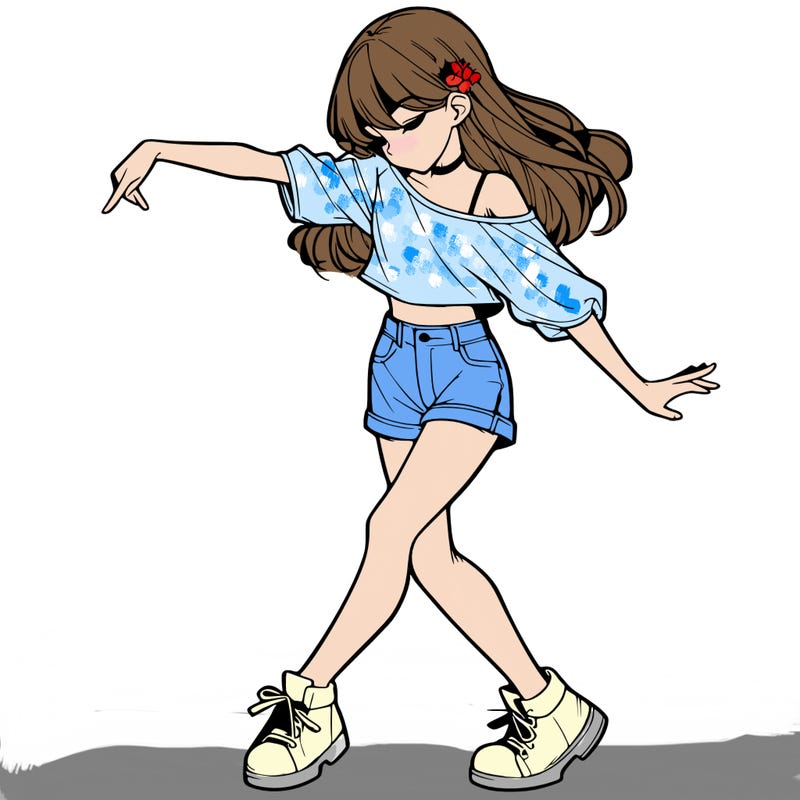 realistic girl danceing