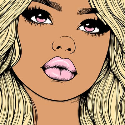 really realistic girl with lips