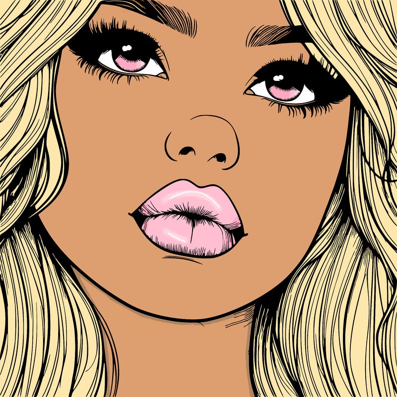 really realistic girl with lips
