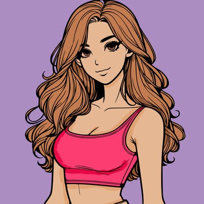 realistic girl with crop top