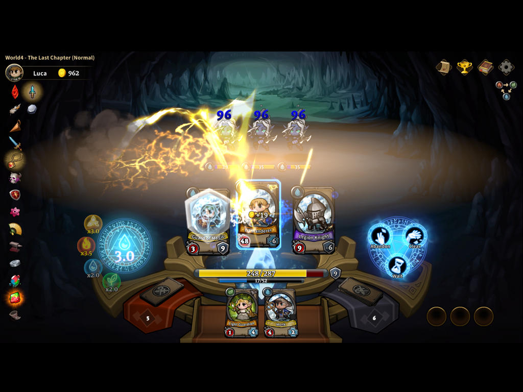 Heroes Wanted - A strategic card battle in Heroes Wanted featuring hero cards and elemental synergies.