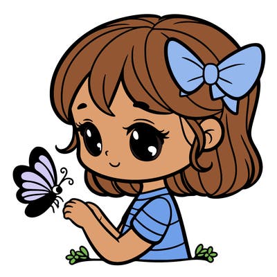 girl with a butterfly