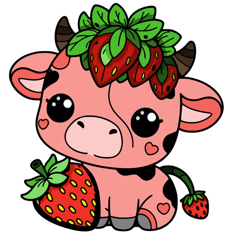 cute strawberry cow