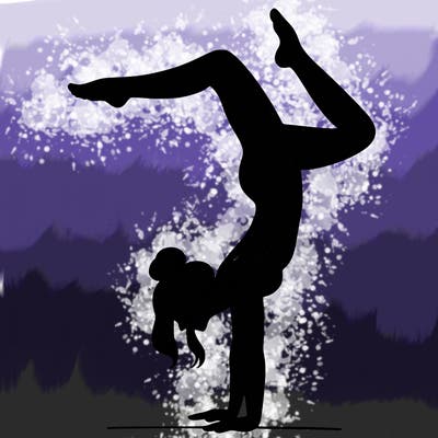 a woman doing a handstand