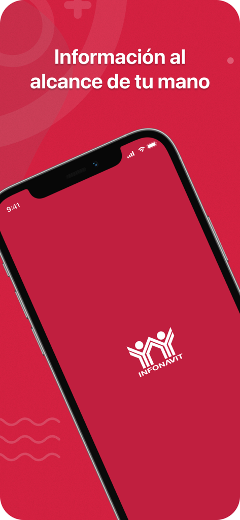 Mi Cuenta Infonavit Móvil - Pantalla de inicio de la aplicación Mi Cuenta Infonavit Movil con el logo y eslogan Información al alcance de tu mano.