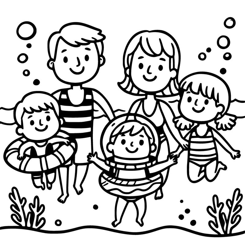 swimming with family