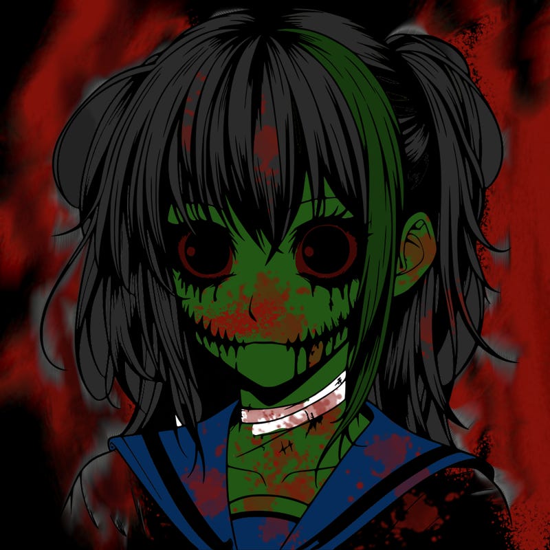 realistic horror anime girl character