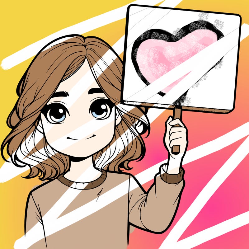 realistic girl holding up a sign