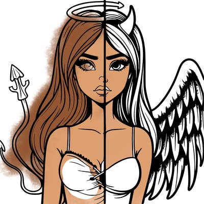 devil vs angel realistic girl