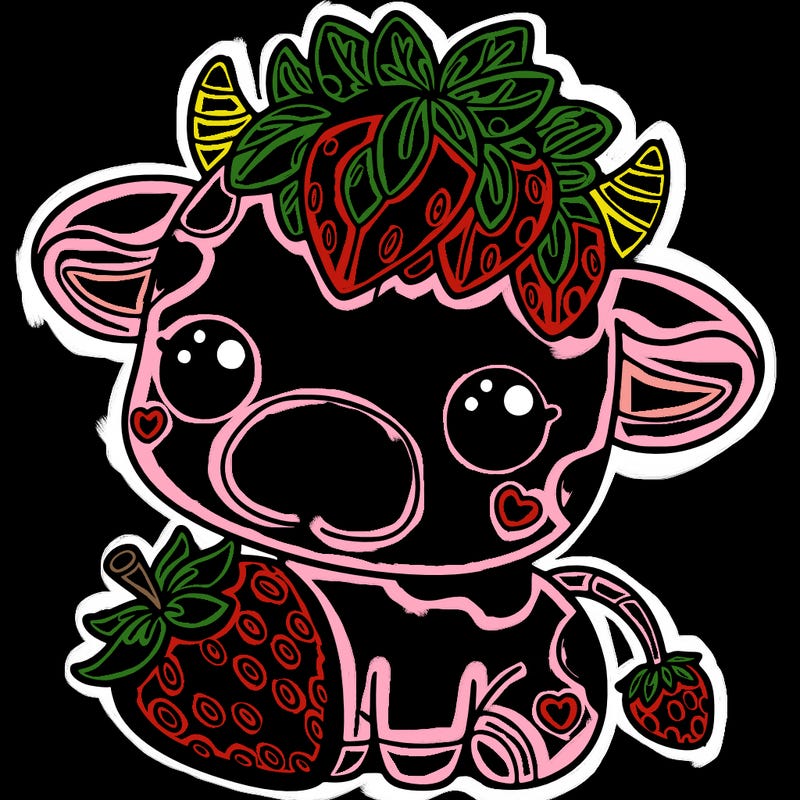 cute strawberry cow