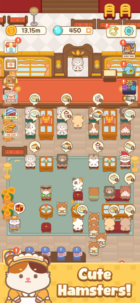 Ham's Kitchen : Cute Food Game - Um restaurante movimentado cheio de personagens hamsters fofos em Cozinha do Hamster