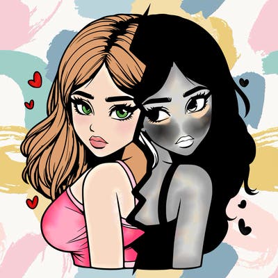 realistic girl split