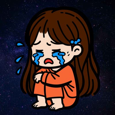 a girl crying