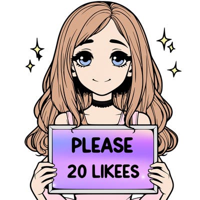 realistic girl holding a sign that says please 20 likes