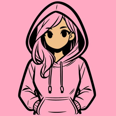 a woman wearing a hoodie