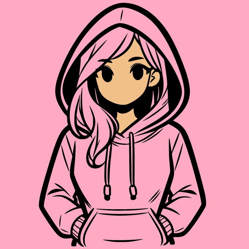 a woman wearing a hoodie