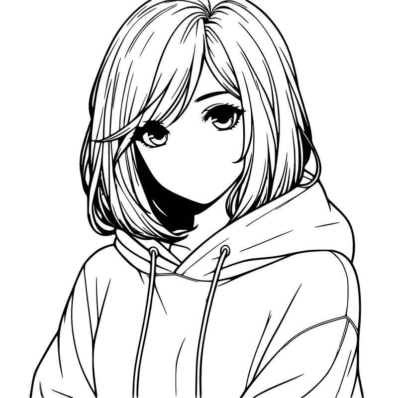 realistic girl with hoodie