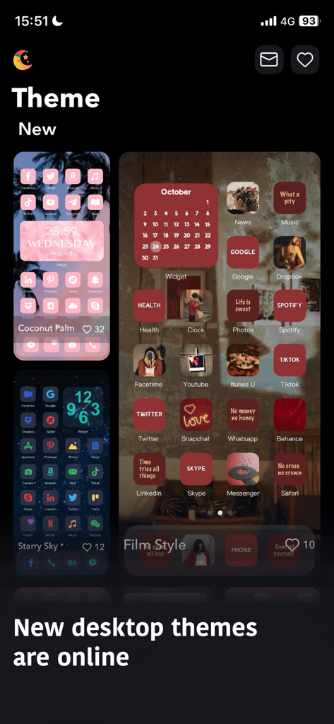 Spark - Color Widgets - A gallery of aesthetic iPhone home screen themes and custom icon packs in the Spark app