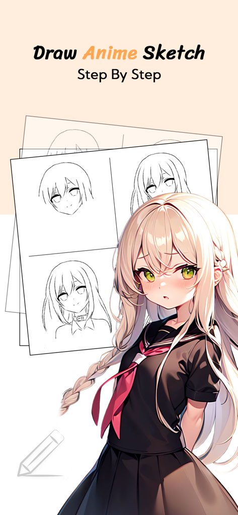 Learn How to Draw Anime Sketch - Step by step tutorial for learning how to draw anime sketches and characters