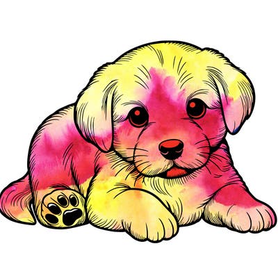 a cute realistic puppy