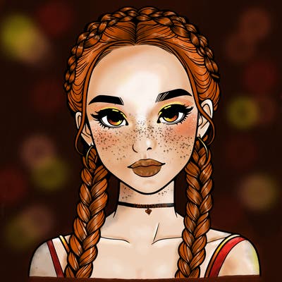 realistic girl with braids