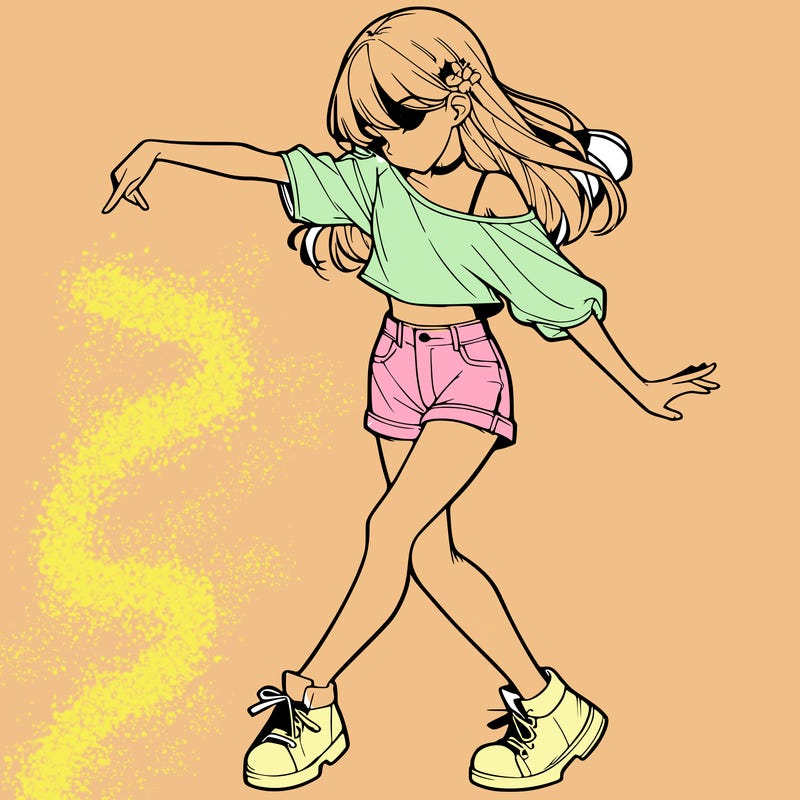 realistic girl danceing
