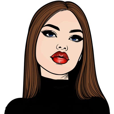 realistic woman with full lips