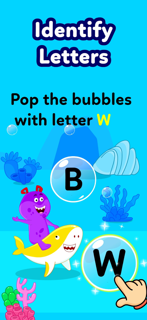 Reading Games for Kids ABC App - Educational game for kids to identify letters by popping bubbles
