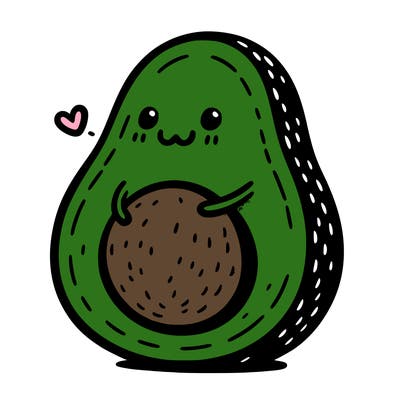 an avocado hugging an avocado