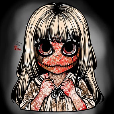 scary,girl,realistic