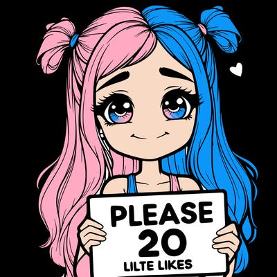 realistic girl holding a sign that says please 20 likes