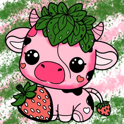 cute strawberry cow