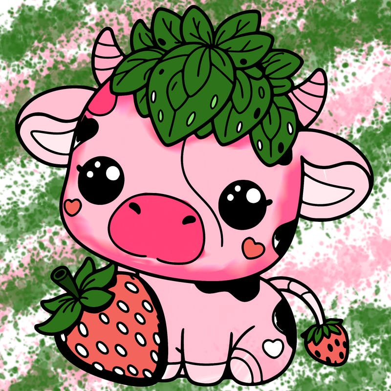 cute strawberry cow