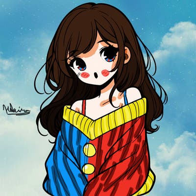 shy pretty girl wearing a sweater that is falling off one shoulder portrait