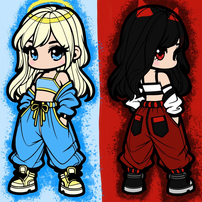 girl in crop top and baggy pants