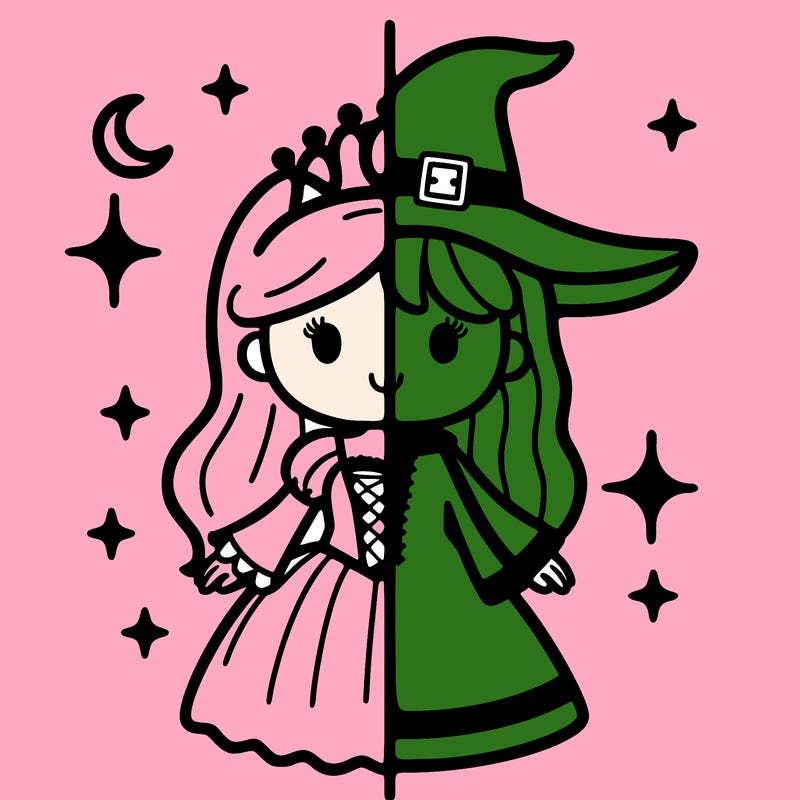 split princess and witch