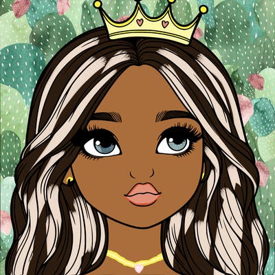 a realistic girl with a crown on