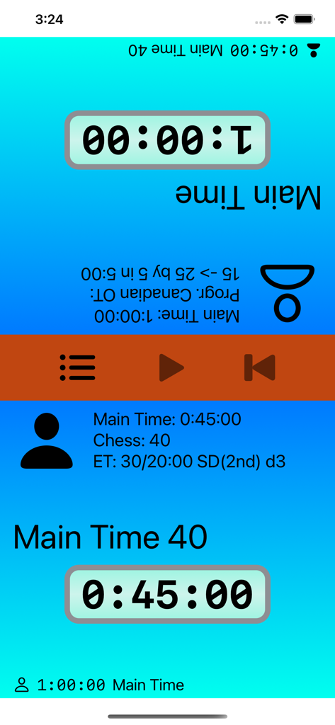 Game Clock (Chess, Go, Shogi) - Interfaz de cronómetro digital para dos jugadores para juegos de mesa como Ajedrez, Go y Shogi.