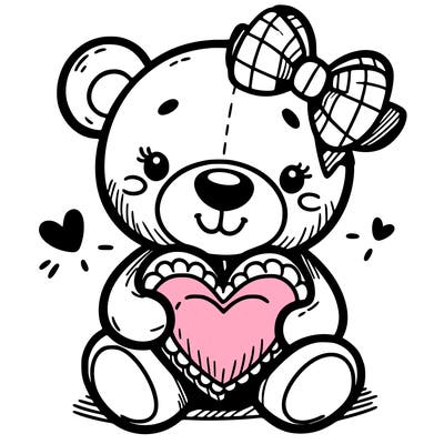 teddy bear hugging a heart